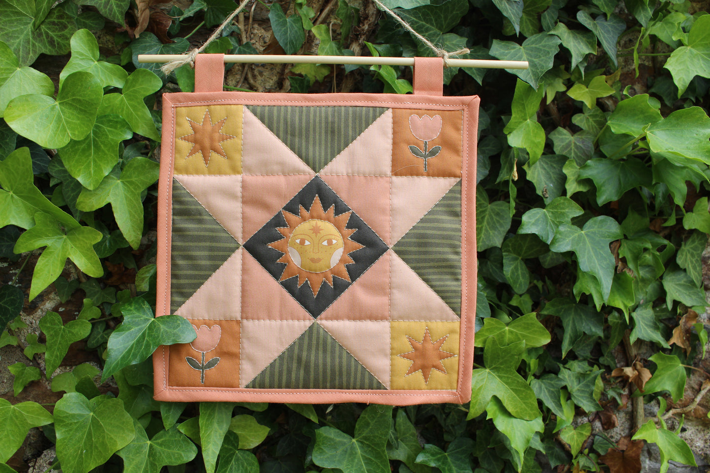 Folk Art Sun - Mini Quilt Wall Hanging