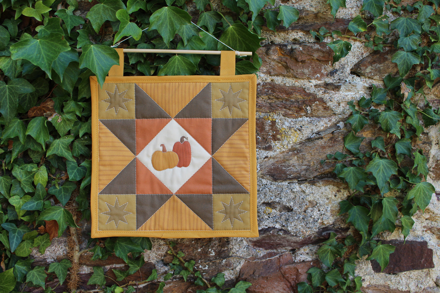 Pumpkin - Mini Quilt Wall Hanging - Autumn Collection
