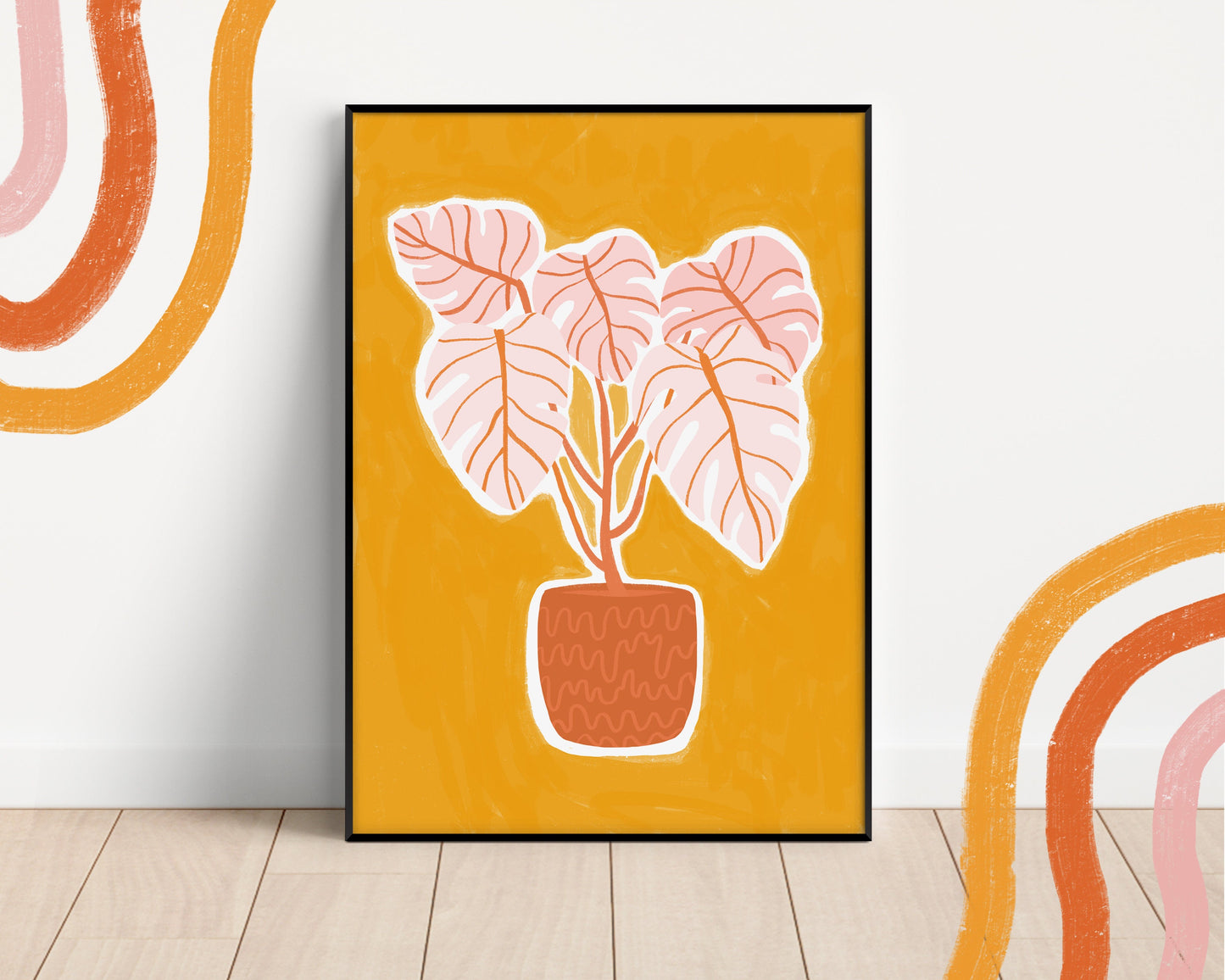Monstera Houseplant Print - Boho Decoration, Warm Tones, Plant Lover Gift, Earthy Colours,