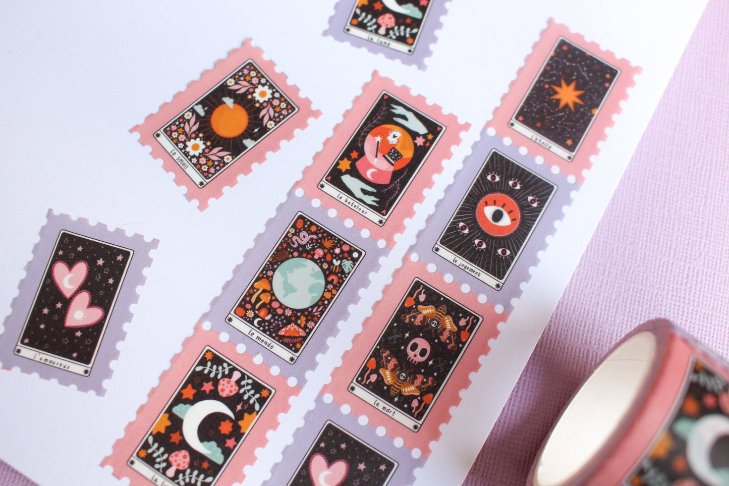 Tarot Stamp Washi Tape - Halloween, Spooky Season, Witchy,