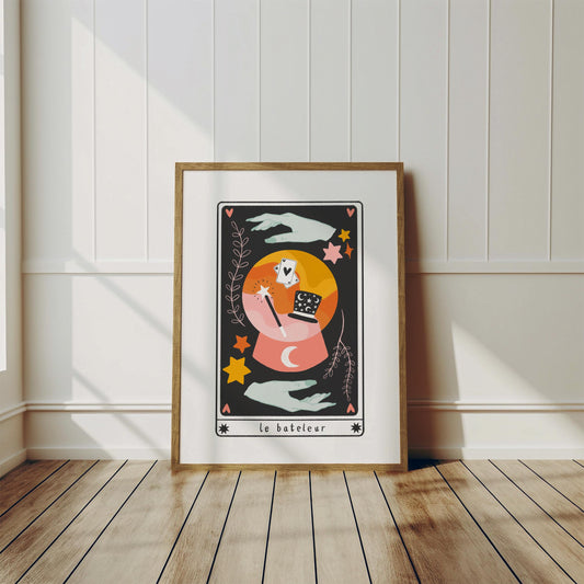 Magician Tarot Card Print – Crystal Ball Celestial Art