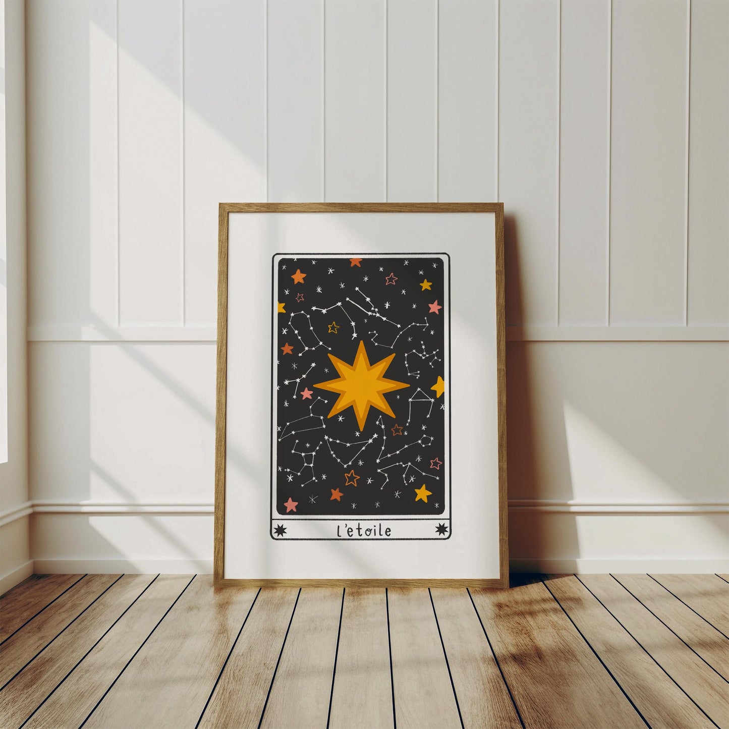 Star Tarot Card Art Print – Gothic Witchy Celestial Wall Decor