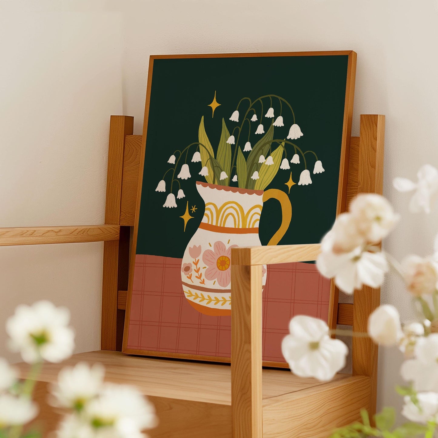 Lily of the Valley Print - May Birth Flower, Cottagecore Botanical Art