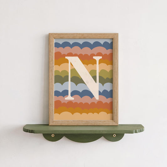 Set of 3 Personalised Retro Rainbow Space Art Prints - Nursery, Kids Room, Initial, Name, Playroom Decor, Planets,