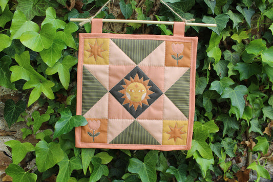 Folk Art Sun - Mini Quilt Wall Hanging