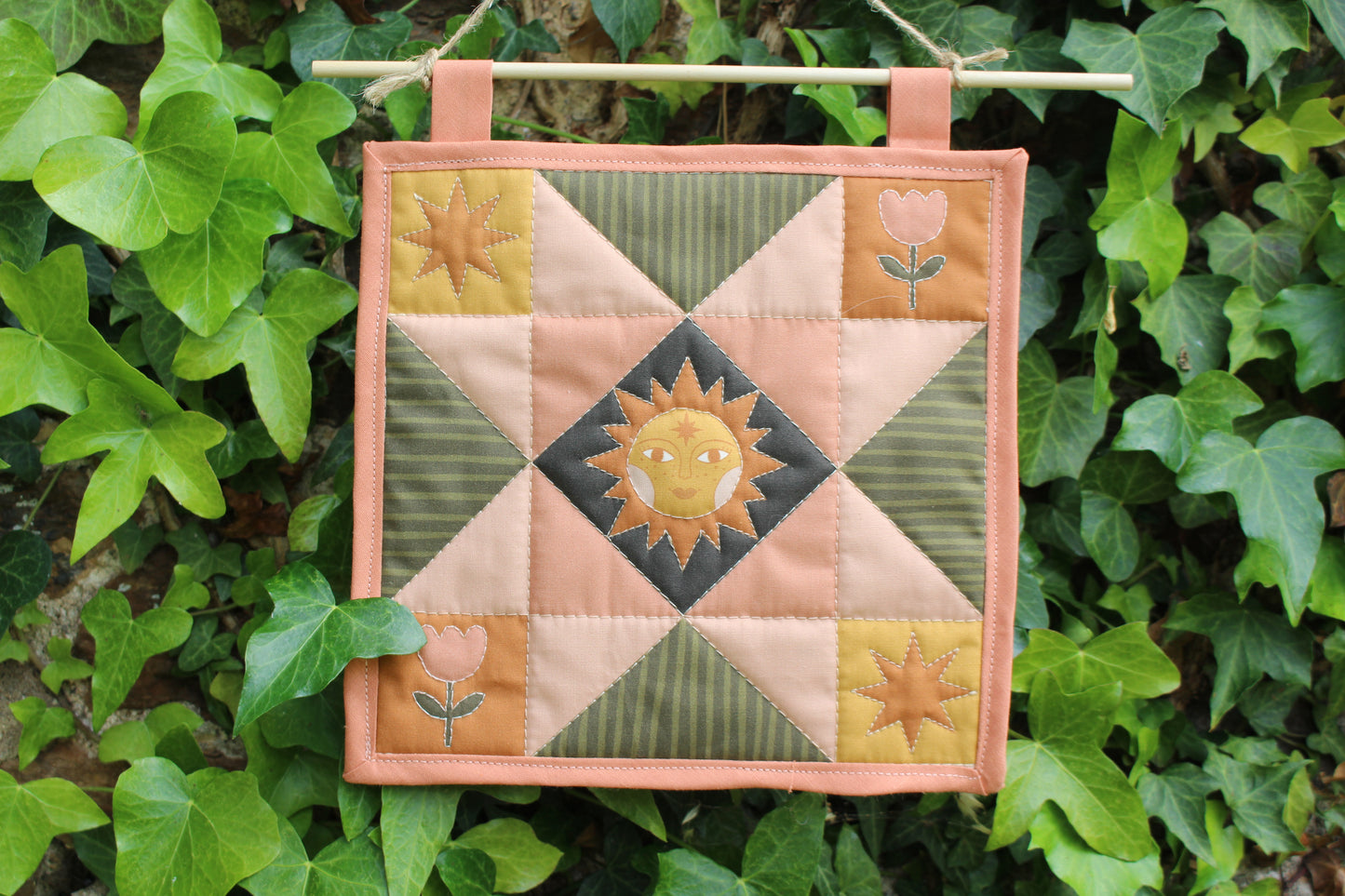 Folk Art Sun - Mini Quilt Wall Hanging