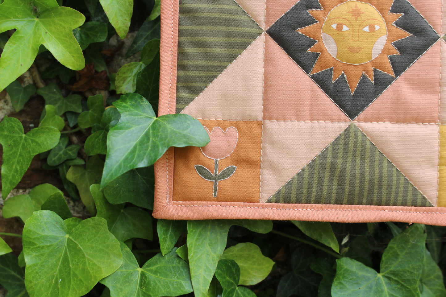 Folk Art Sun - Mini Quilt Wall Hanging