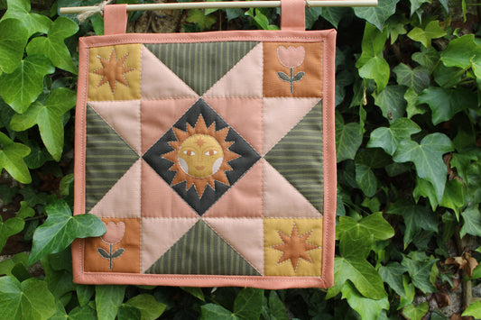 Folk Art Sun - Mini Quilt Wall Hanging