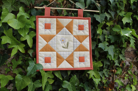 Forget Me Not Flower - Mini Quilt Wall Hanging