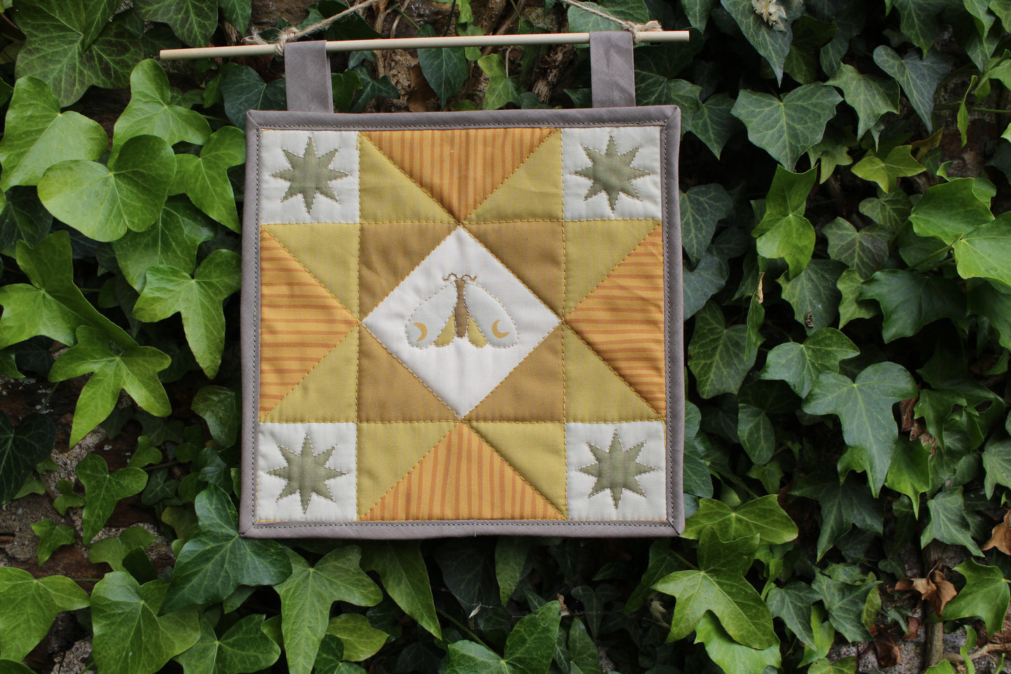 Moon Moth - Mini Quilt Wall Hanging