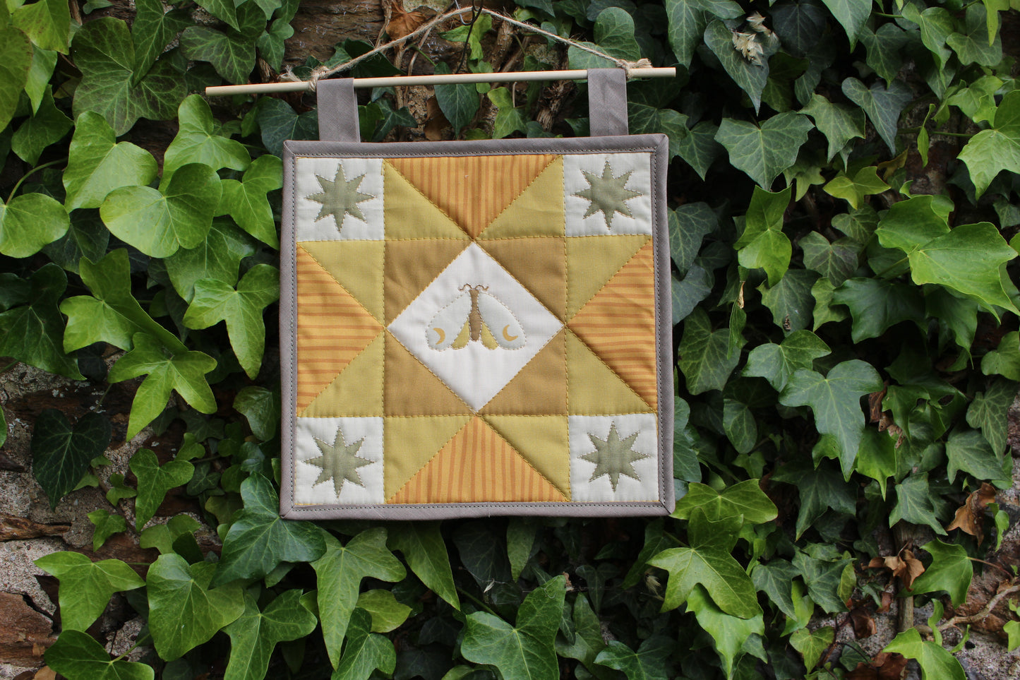 Moon Moth - Mini Quilt Wall Hanging