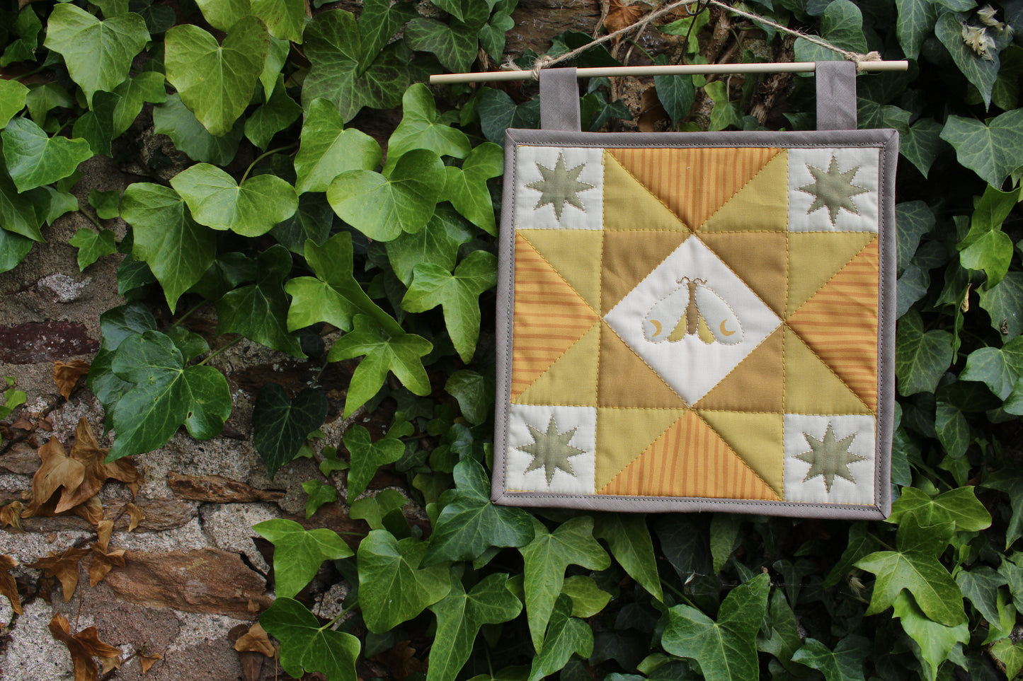 Moon Moth - Mini Quilt Wall Hanging