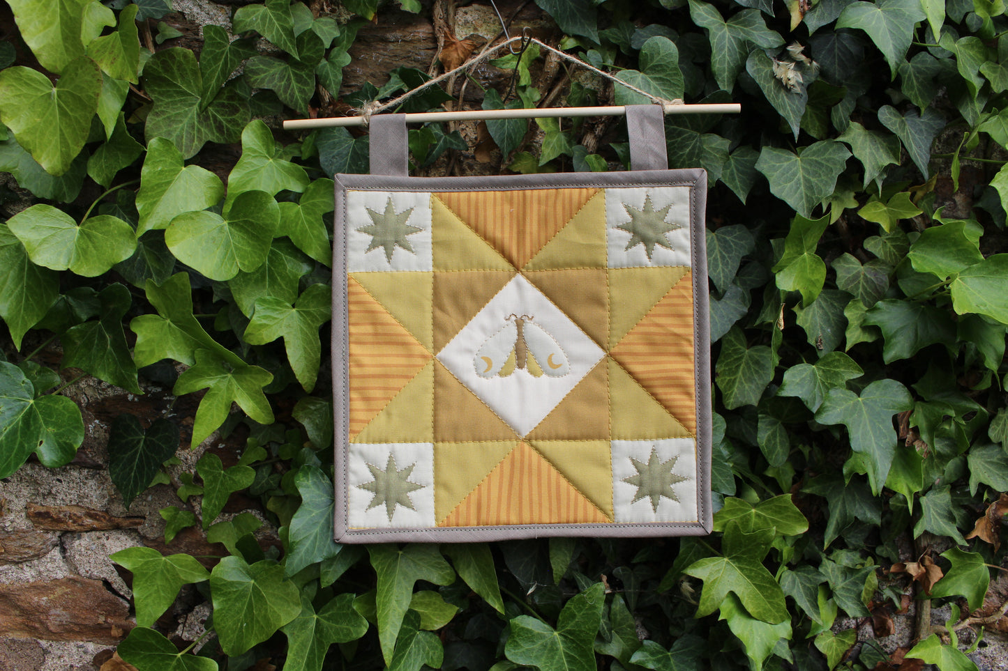 Moon Moth - Mini Quilt Wall Hanging