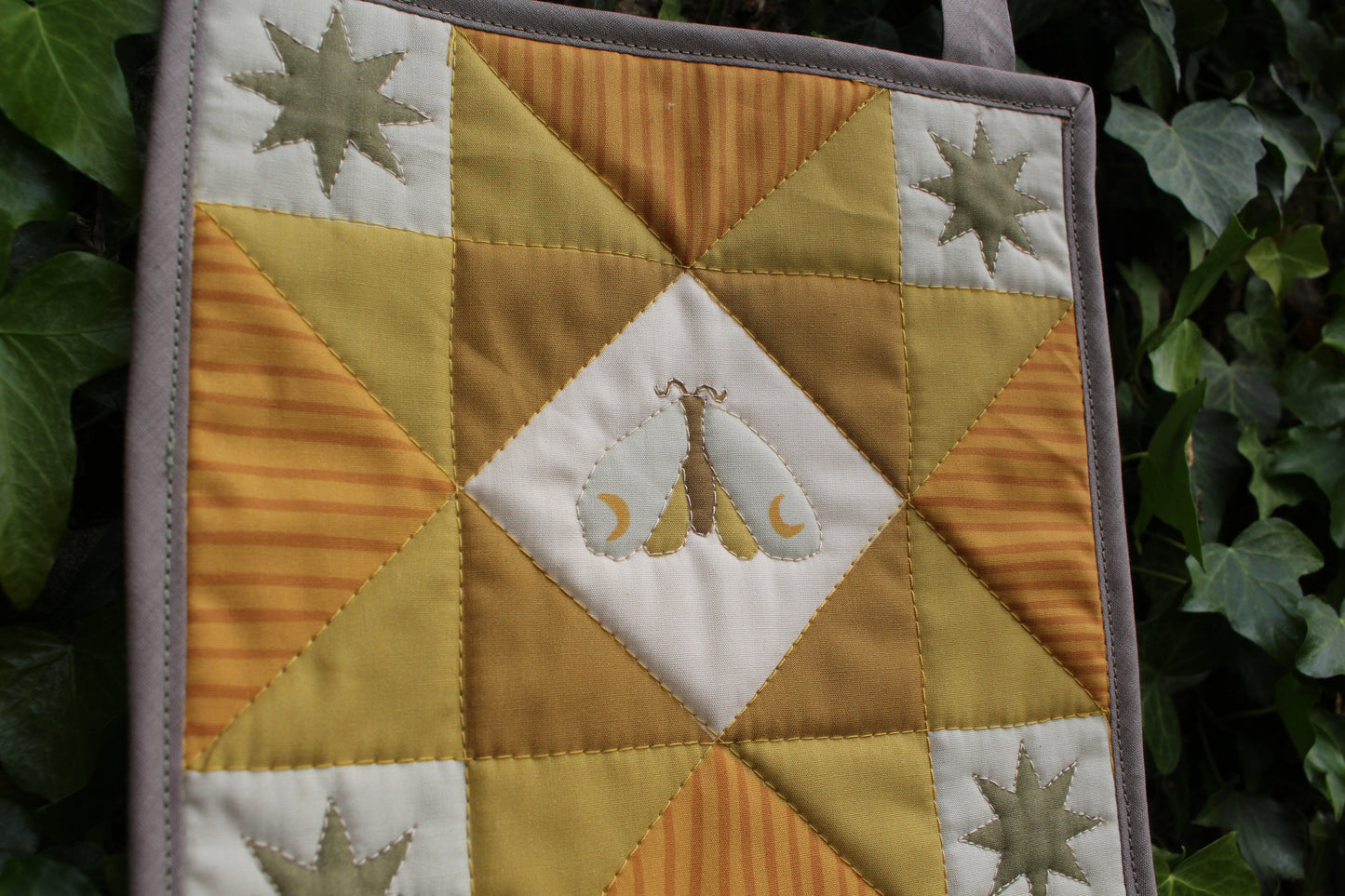 Moon Moth - Mini Quilt Wall Hanging
