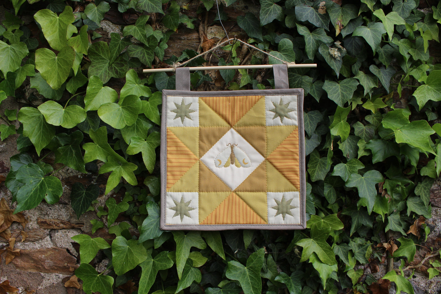 Moon Moth - Mini Quilt Wall Hanging