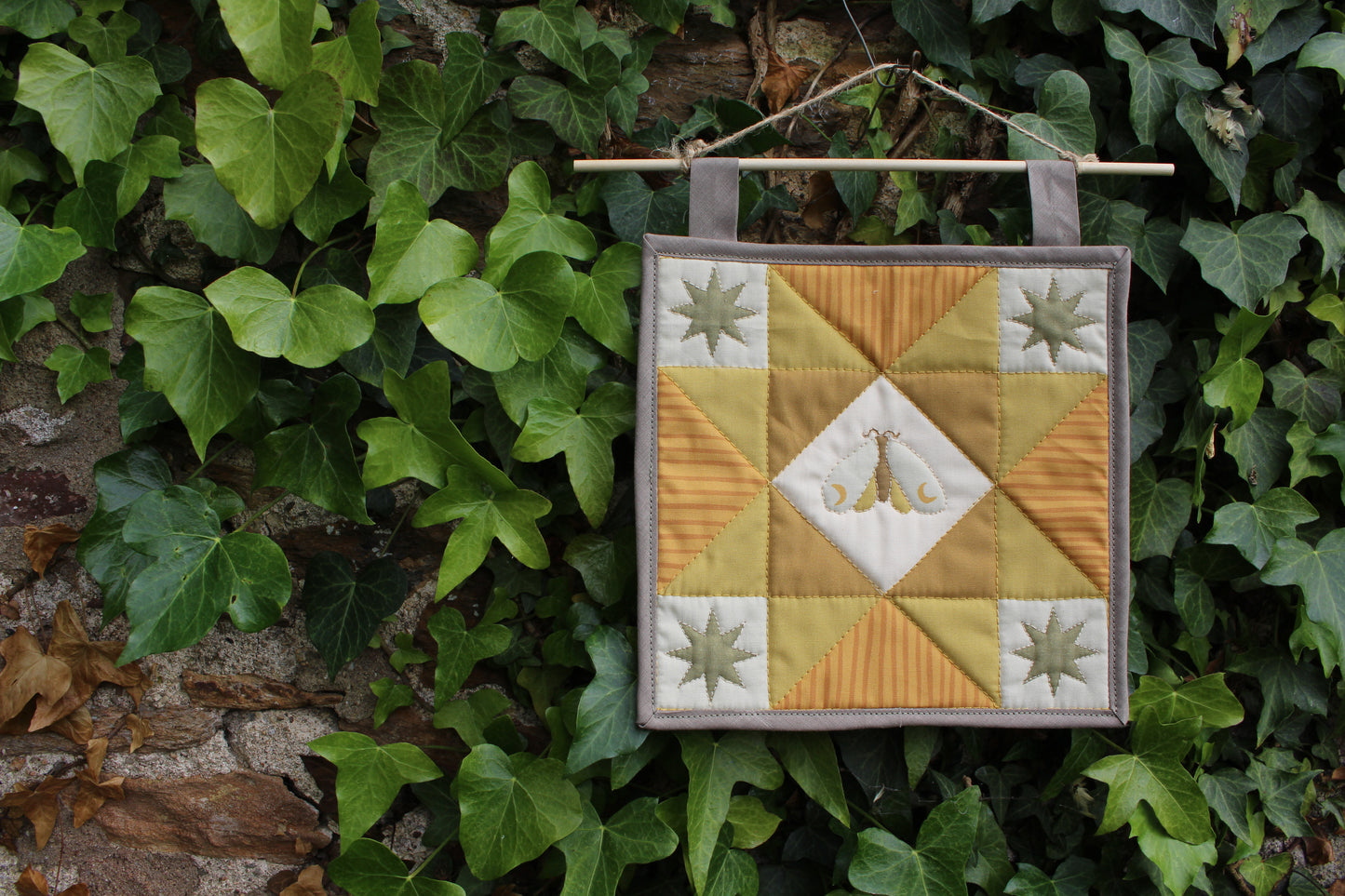 Moon Moth - Mini Quilt Wall Hanging