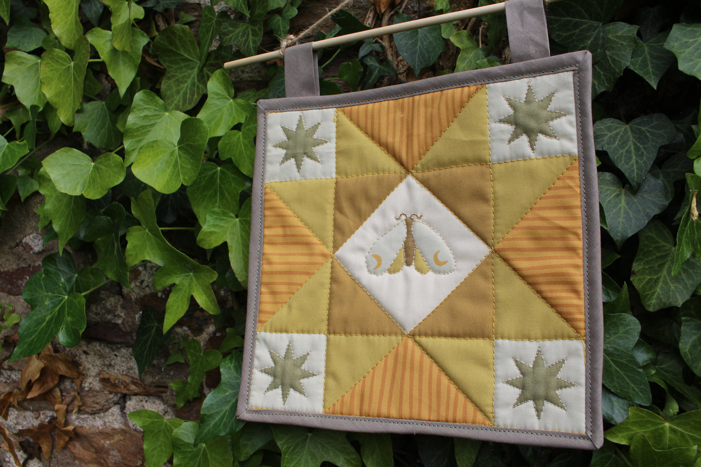 Moon Moth - Mini Quilt Wall Hanging
