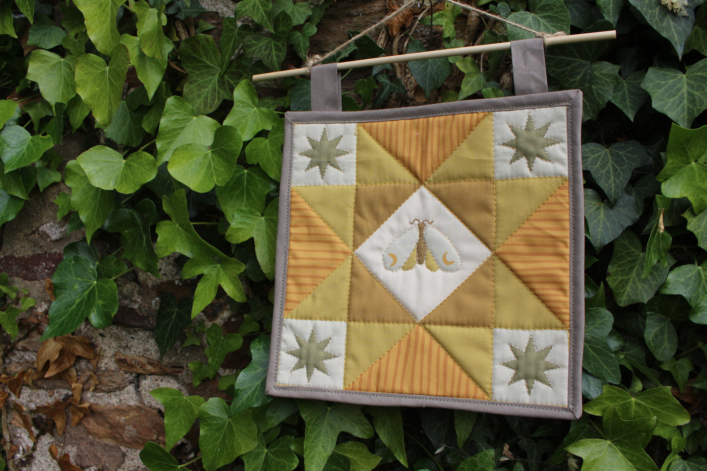 Moon Moth - Mini Quilt Wall Hanging
