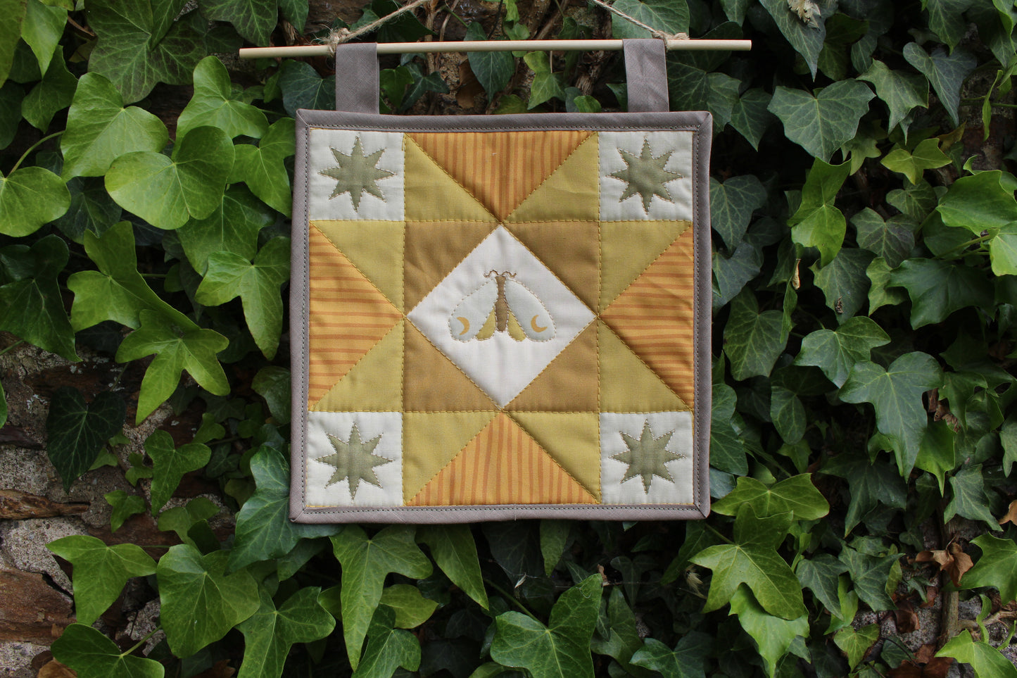 Moon Moth - Mini Quilt Wall Hanging