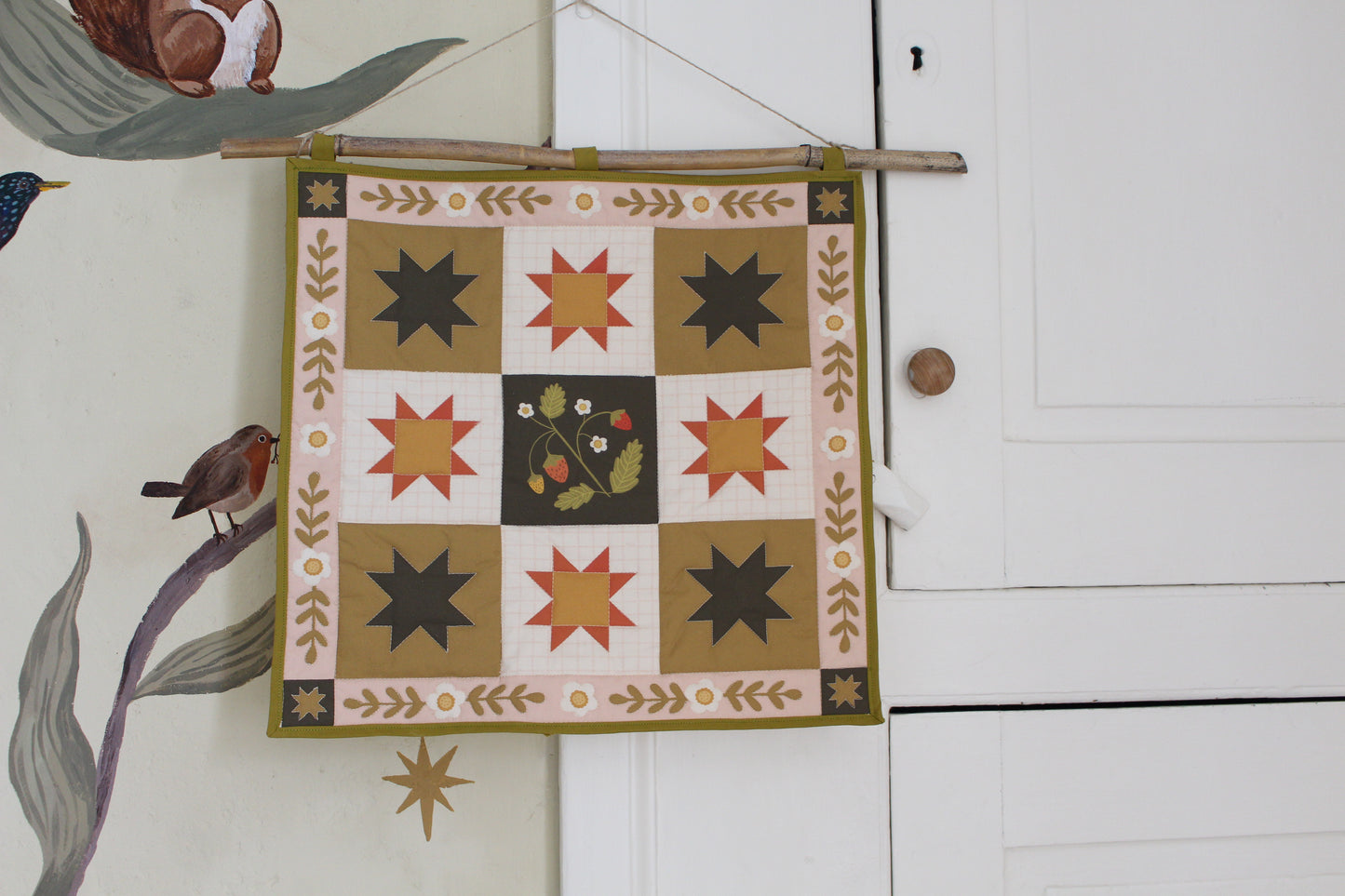 Strawberry Season Quilt Wall Hanging