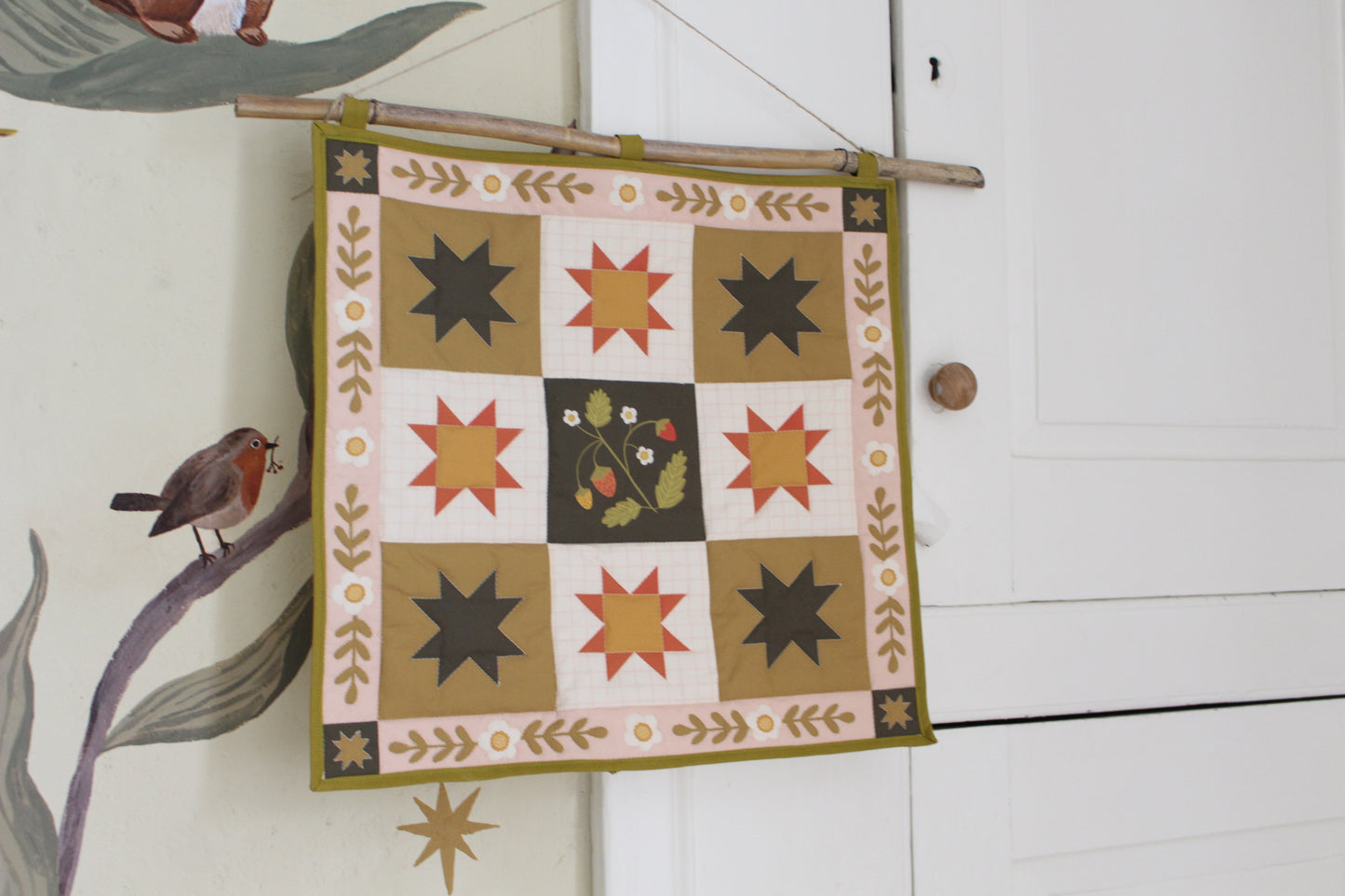 Strawberry Season Quilt Wall Hanging