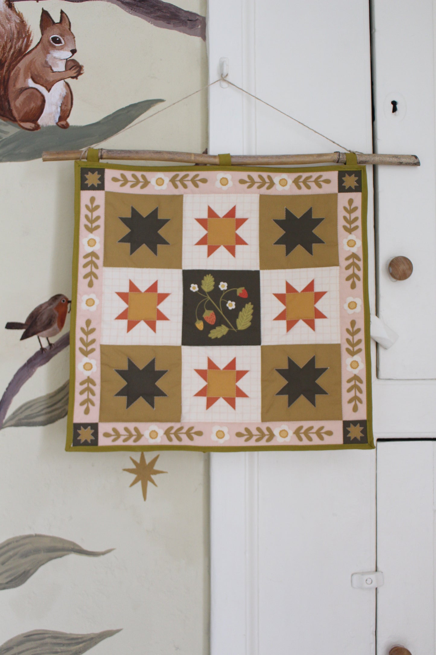Strawberry Season Quilt Wall Hanging