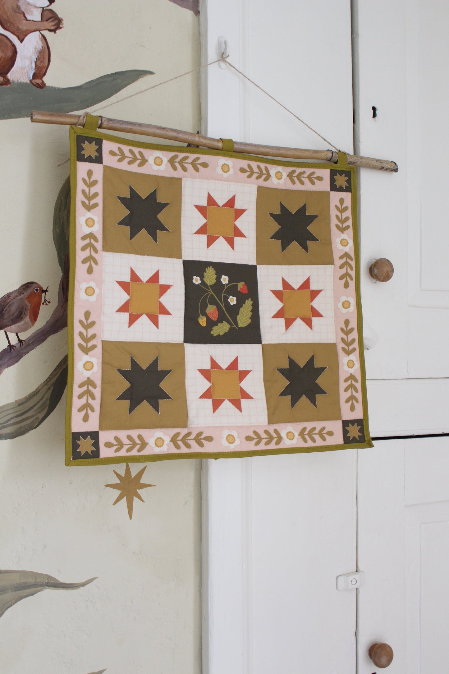 Strawberry Season Quilt Wall Hanging