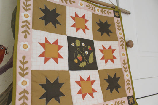 Strawberry Season Quilt Wall Hanging