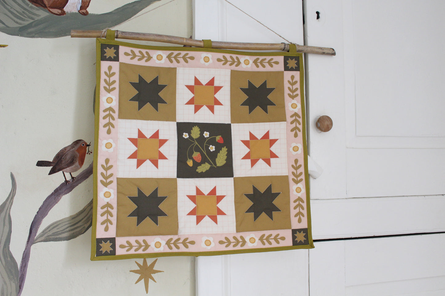 Strawberry Season Quilt Wall Hanging