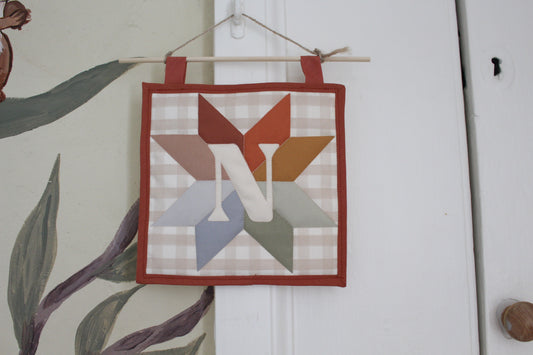 Personalised Initial Letter - Mini Quilt Wall Hanging