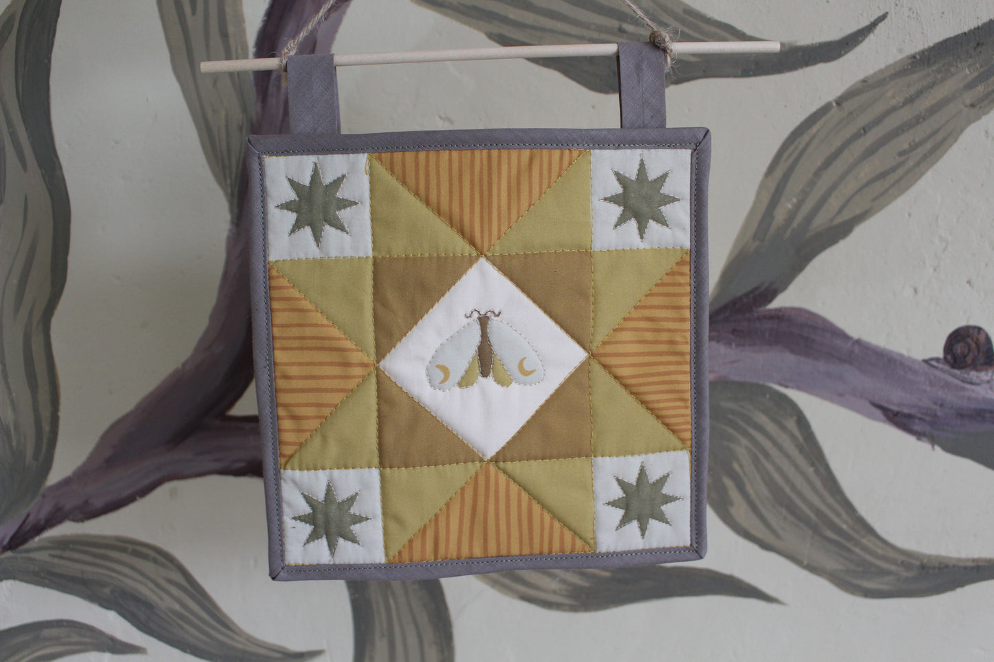 Moon Moth - Mini Quilt Wall Hanging