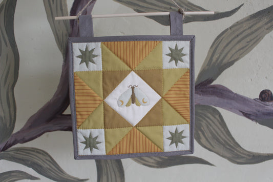 Moon Moth - Mini Quilt Wall Hanging