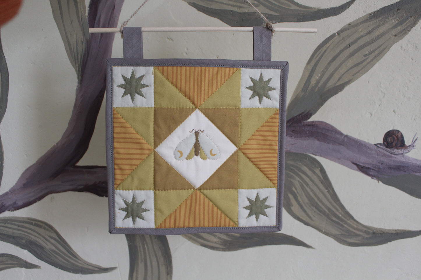 Moon Moth - Mini Quilt Wall Hanging