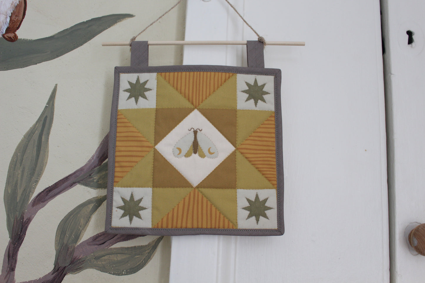 Moon Moth - Mini Quilt Wall Hanging