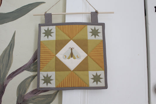 Moon Moth - Mini Quilt Wall Hanging