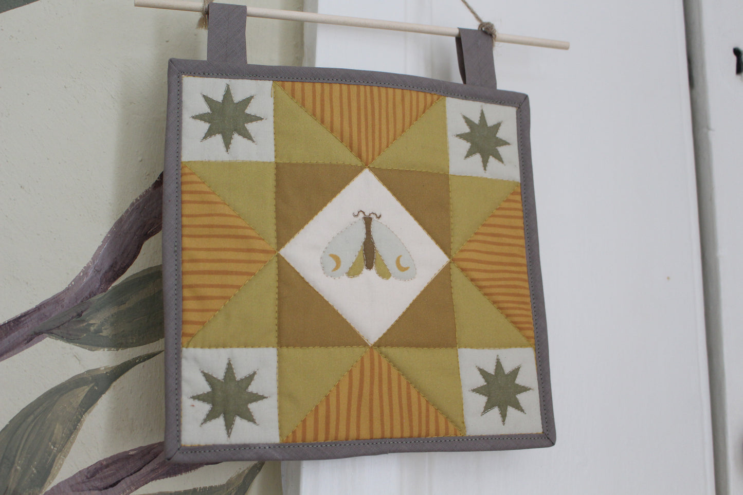 Moon Moth - Mini Quilt Wall Hanging