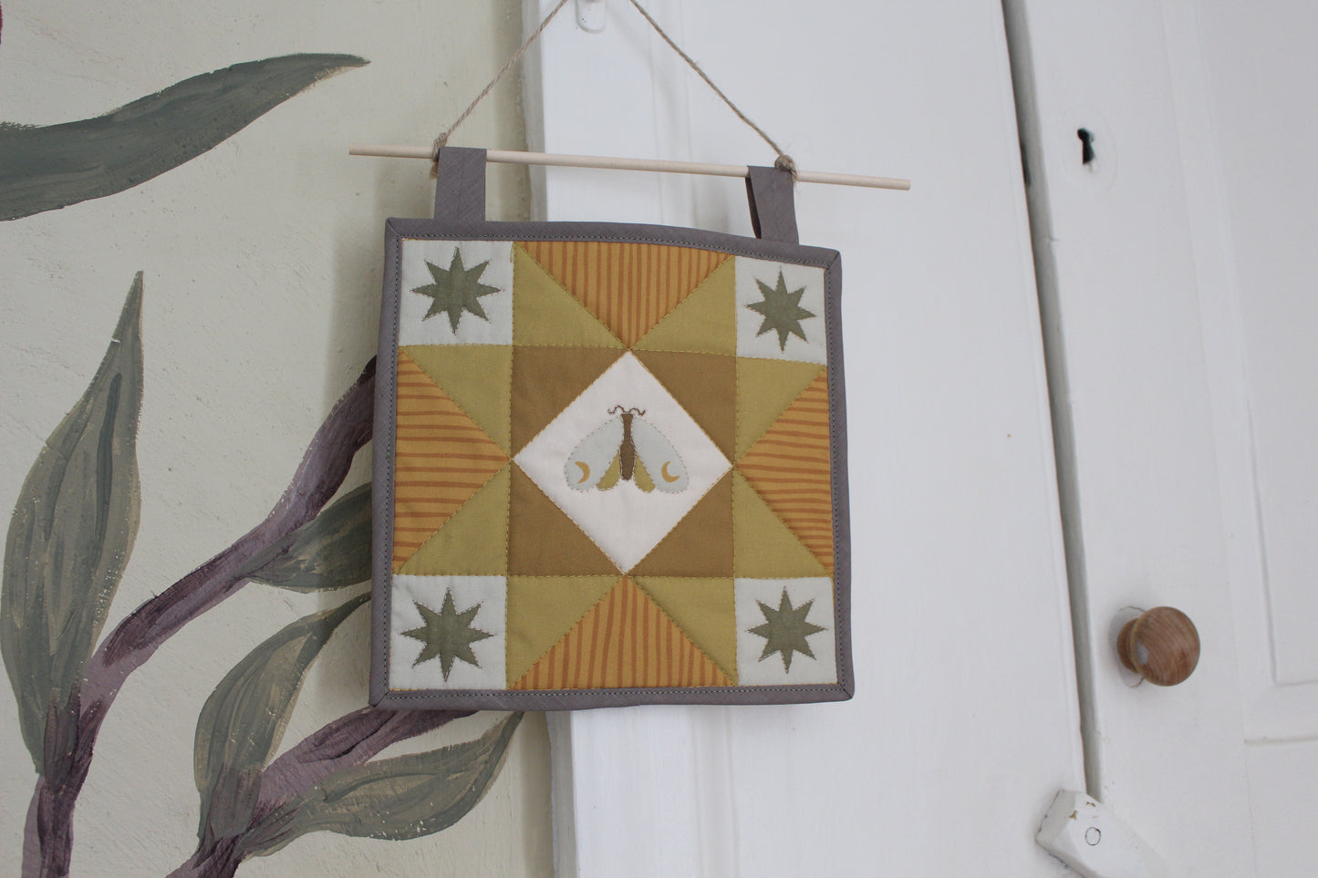 Moon Moth - Mini Quilt Wall Hanging