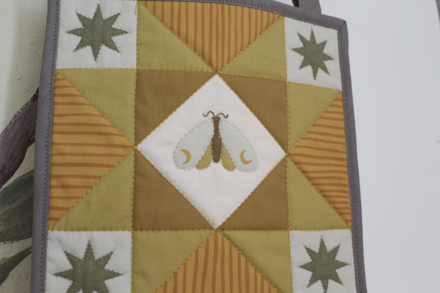 Moon Moth - Mini Quilt Wall Hanging