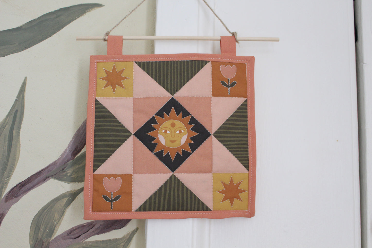 Folk Art Sun - Mini Quilt Wall Hanging