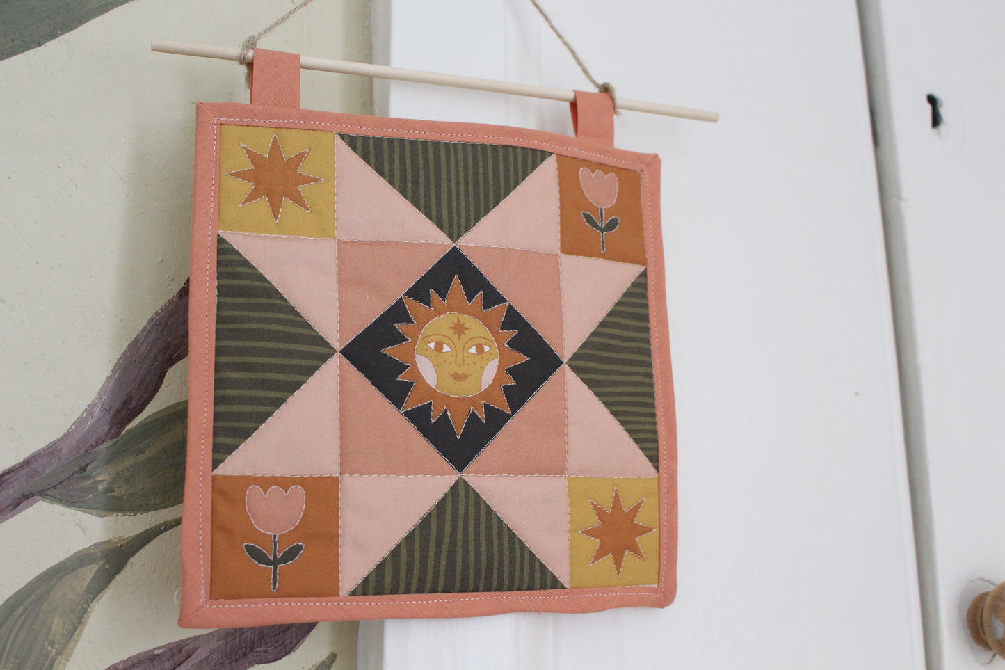 Folk Art Sun - Mini Quilt Wall Hanging