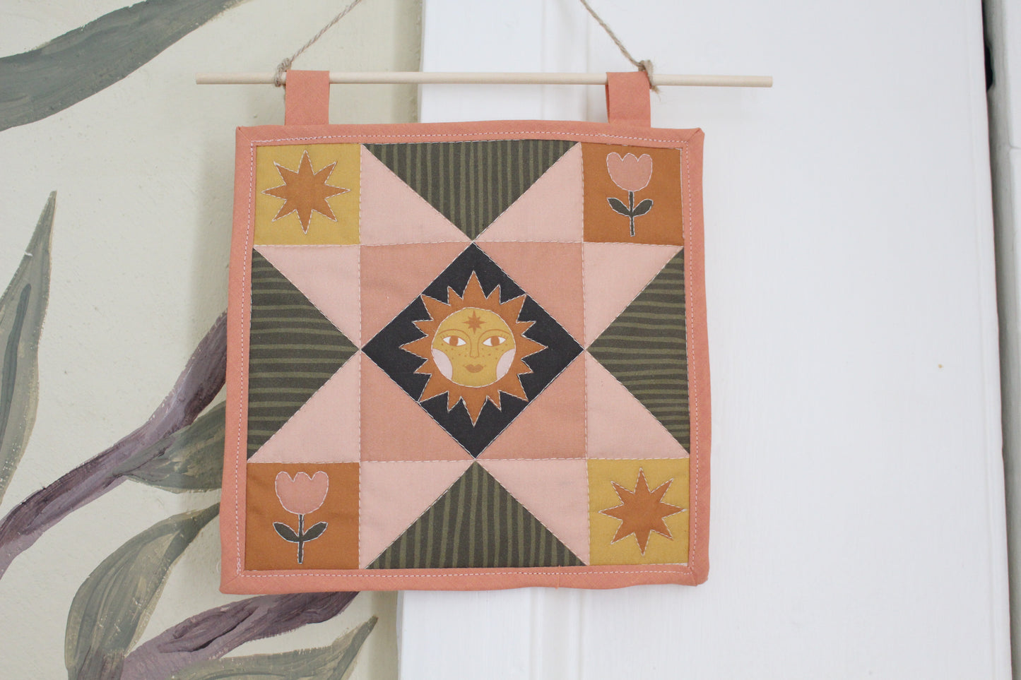 Folk Art Sun - Mini Quilt Wall Hanging