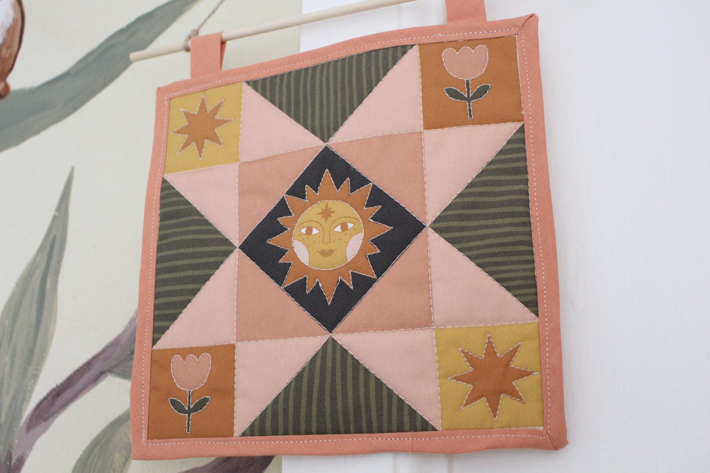 Folk Art Sun - Mini Quilt Wall Hanging