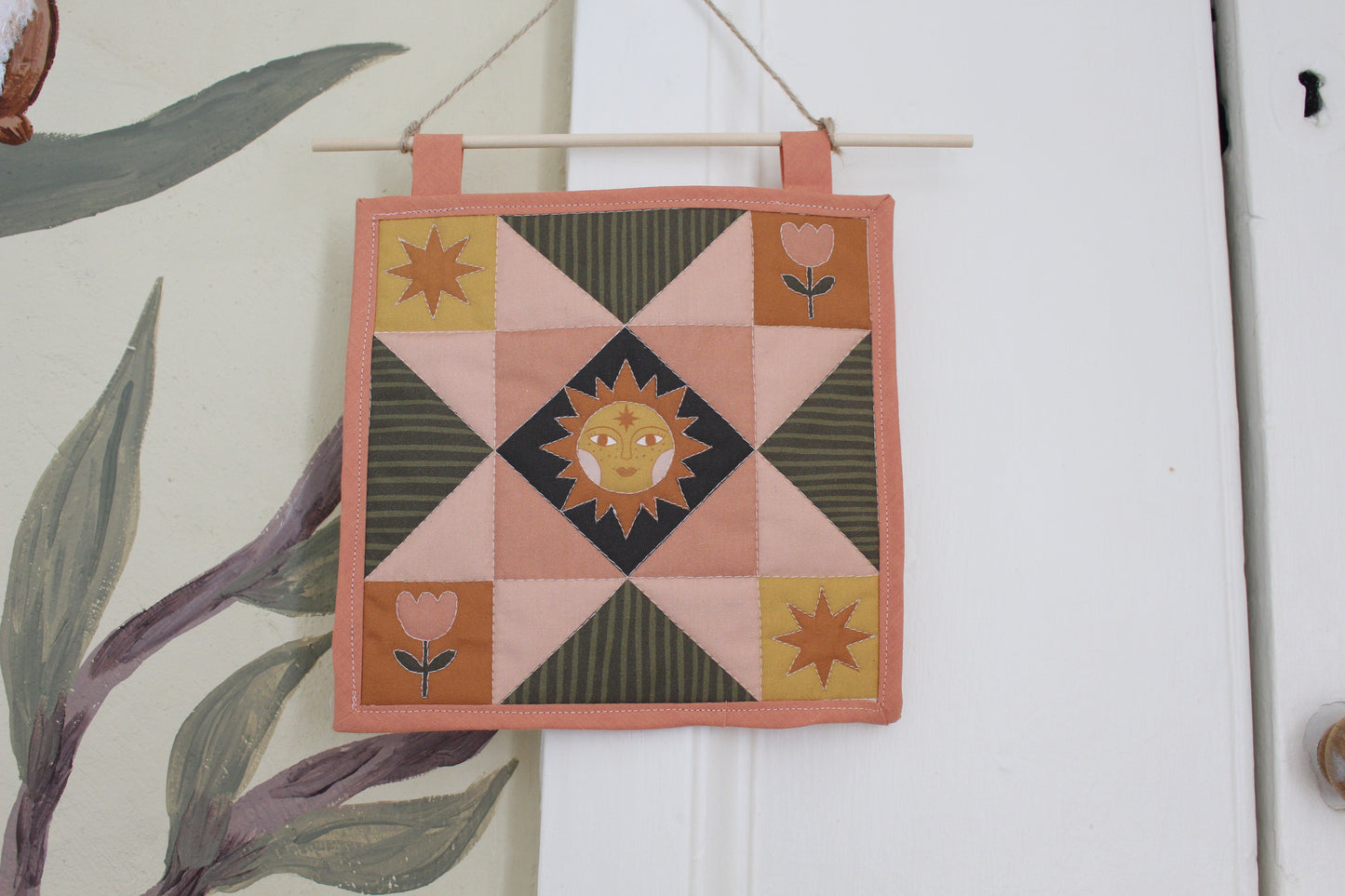 Folk Art Sun - Mini Quilt Wall Hanging
