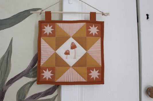 Mushroom - Mini Quilt Wall Hanging