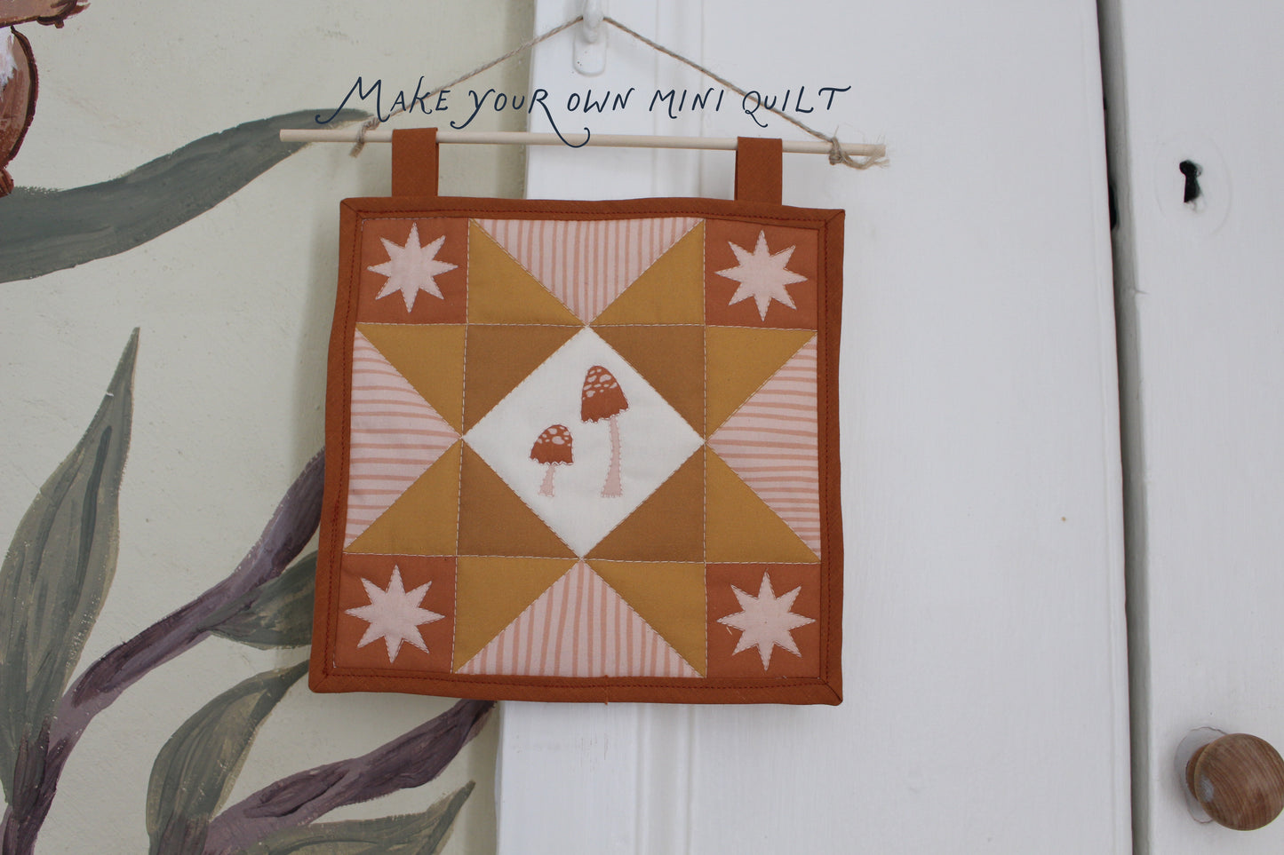 Make your own Mini Quilt Kit - Mushroom