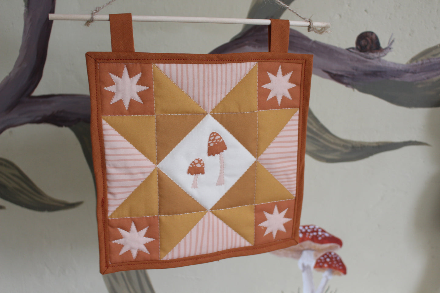 Mushroom - Mini Quilt Wall Hanging