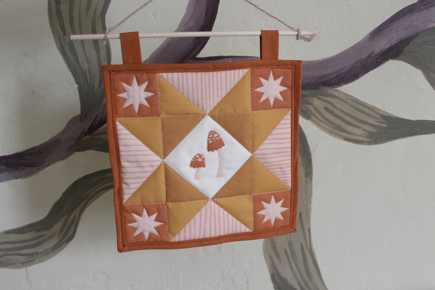 Mushroom - Mini Quilt Wall Hanging