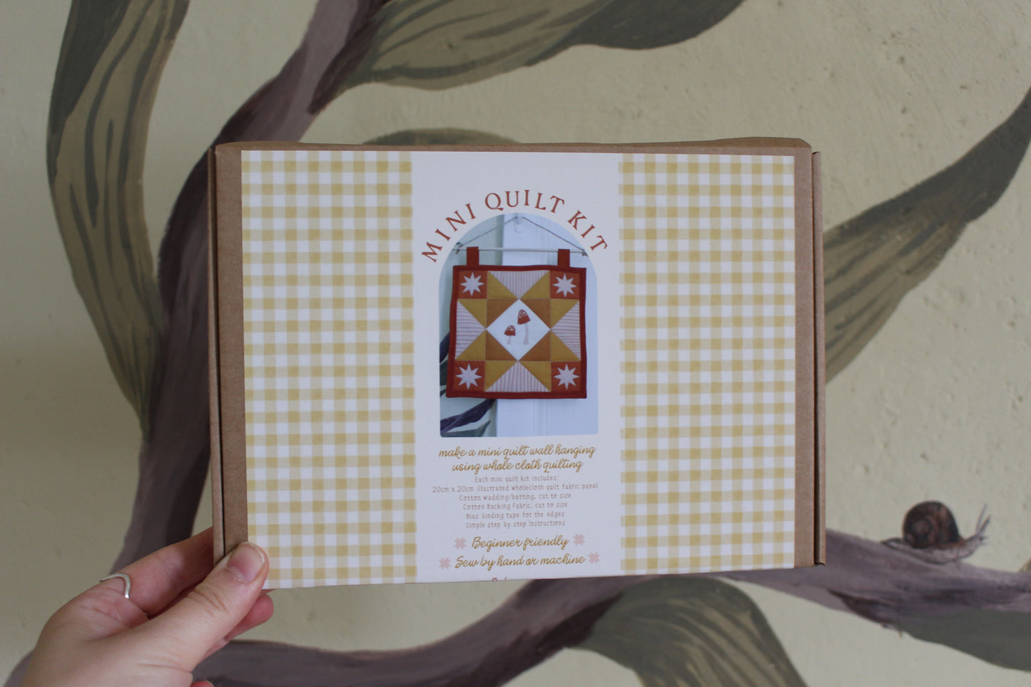 Make your own Mini Quilt Kit - Mushroom