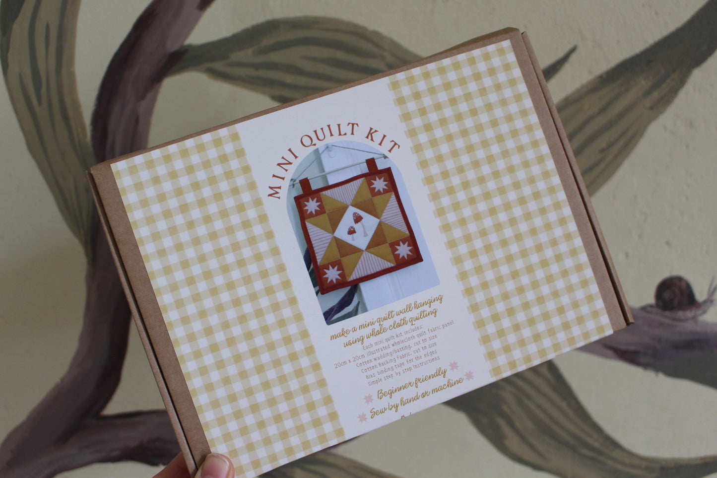 Make your own Mini Quilt Kit - Mushroom
