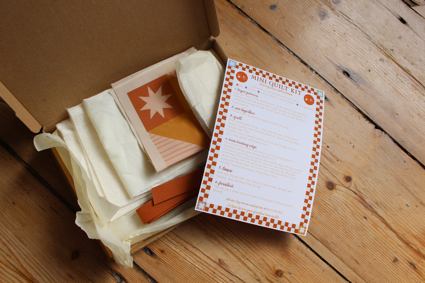 Make your own Mini Quilt Kit - Mushroom